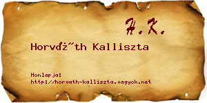 Horváth Kalliszta névjegykártya